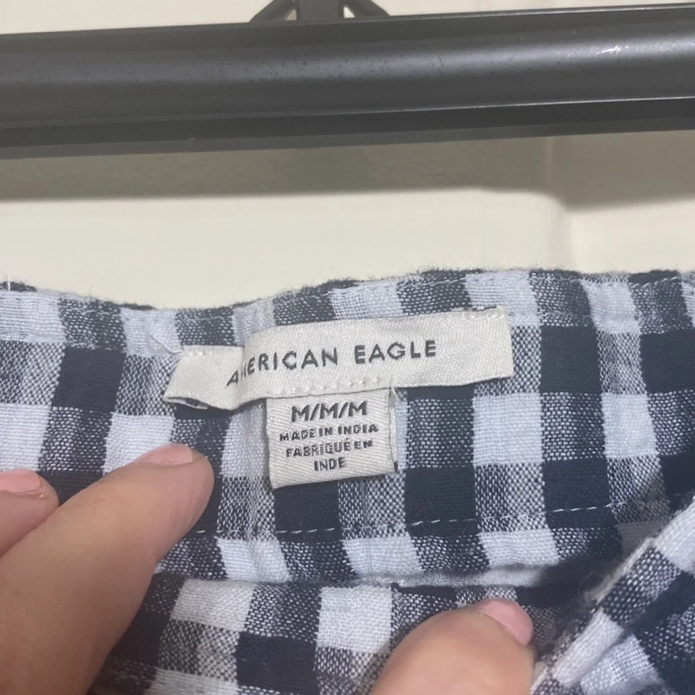 NWT American Eagle Gingham Front Slit Skirt